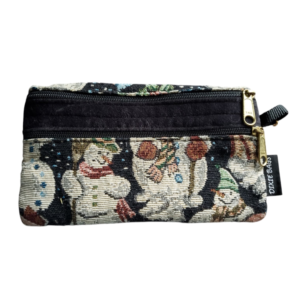 DIXIE BAGS snowman winter zip cosmetic bag